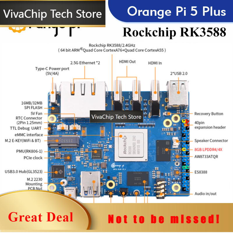 VivaChip TechOrange Pi 5 Plus  - Orange Pi 5 Plus 16Gb recension och pris