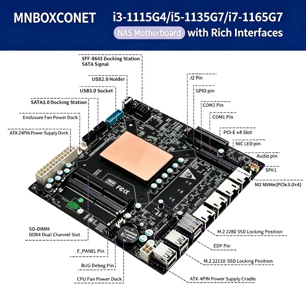 ITX NAS Motherboard with 11th  - Nas Motherboard 8 Sata Mini Itx recension och pris