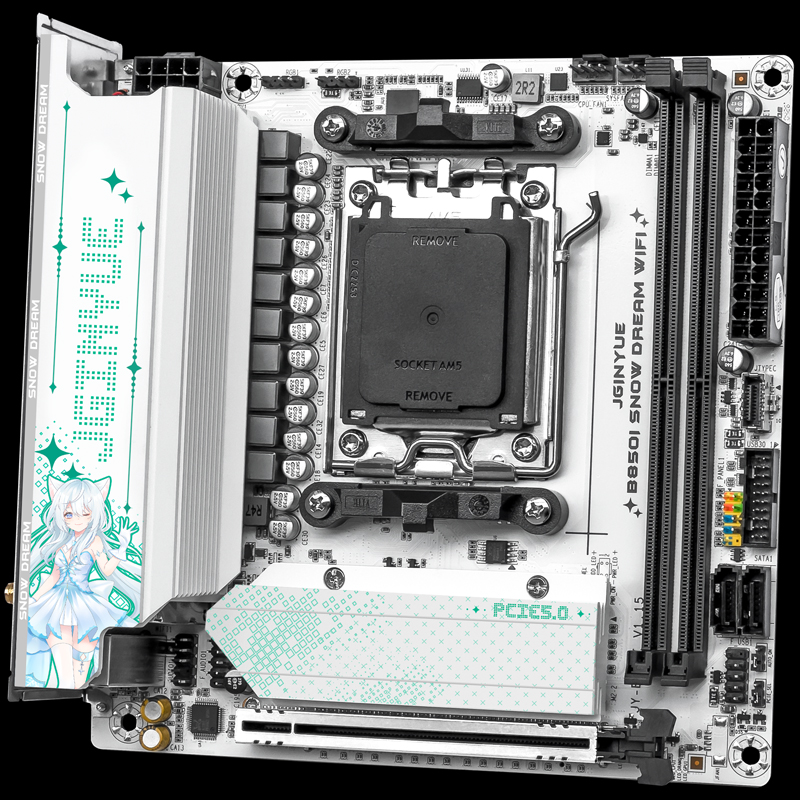 JGINYUE B850i Snow Dream WiFi  - Nas Motherboard 8 Sata Mini Itx recension och pris
