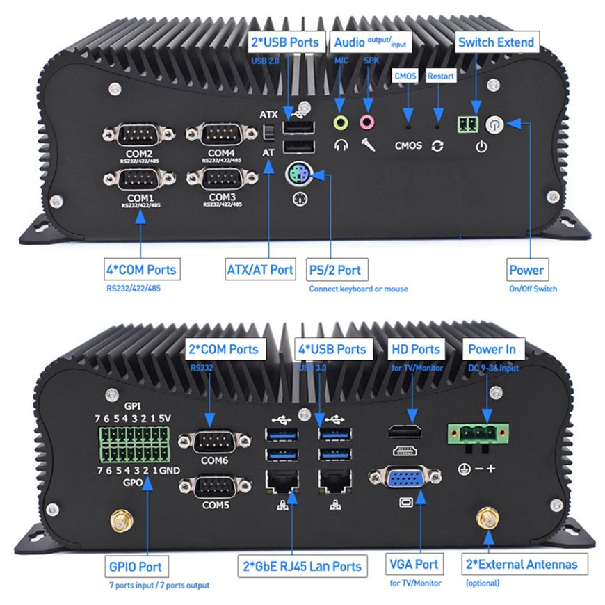 13th Fanless Mini Industrial P - Fanless Industrial Pc Rs485 Core I7 recension och pris