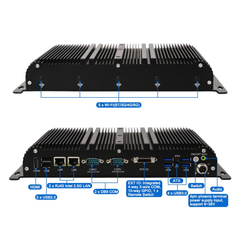 Industrial Fanless edge AI PC  - Fanless Industrial Pc Rs485 Core I7 recension och pris