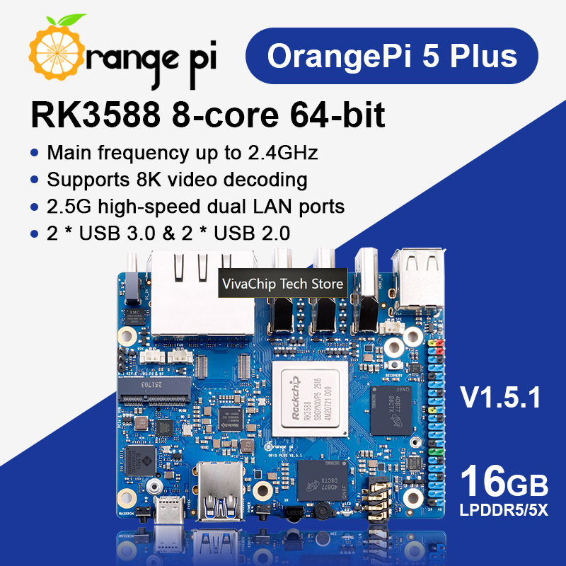 VivaChip TechOrange Pi 5 Plus  - Orange Pi 5 Plus 16Gb recension och pris