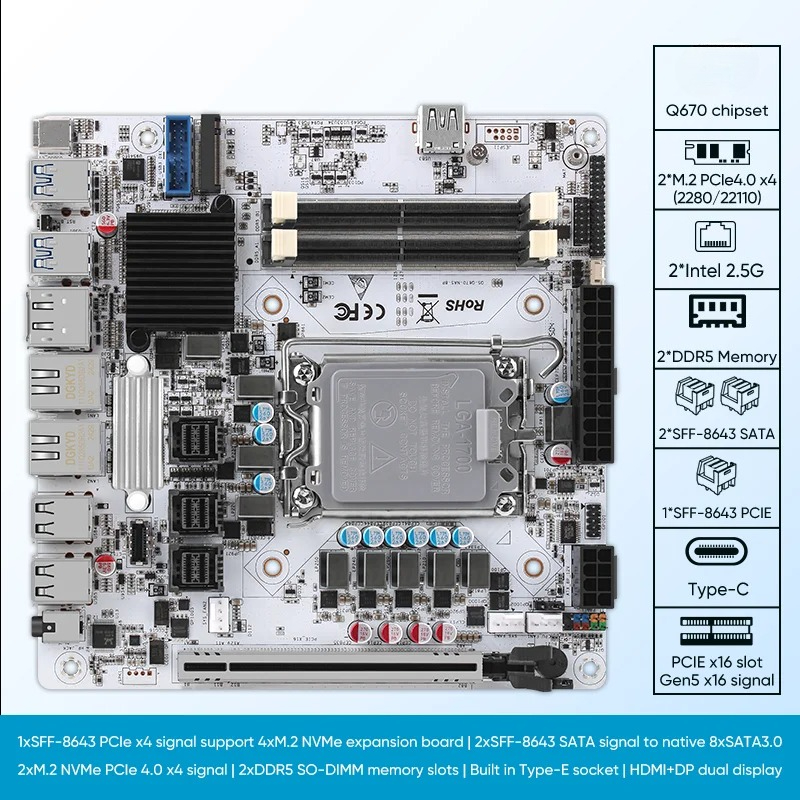 12/13/14th Gen Nas Motherboard - Lga1700 Itx Motherboard Ddr5 recension och pris
